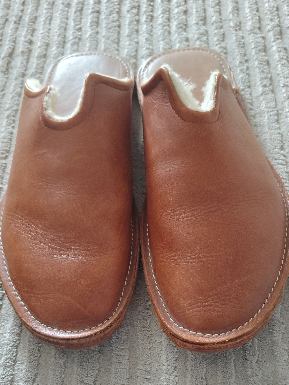 Men's WP Standard Mr. Grumpy Tan Leather Shearling-Lined Slip-On Loafers